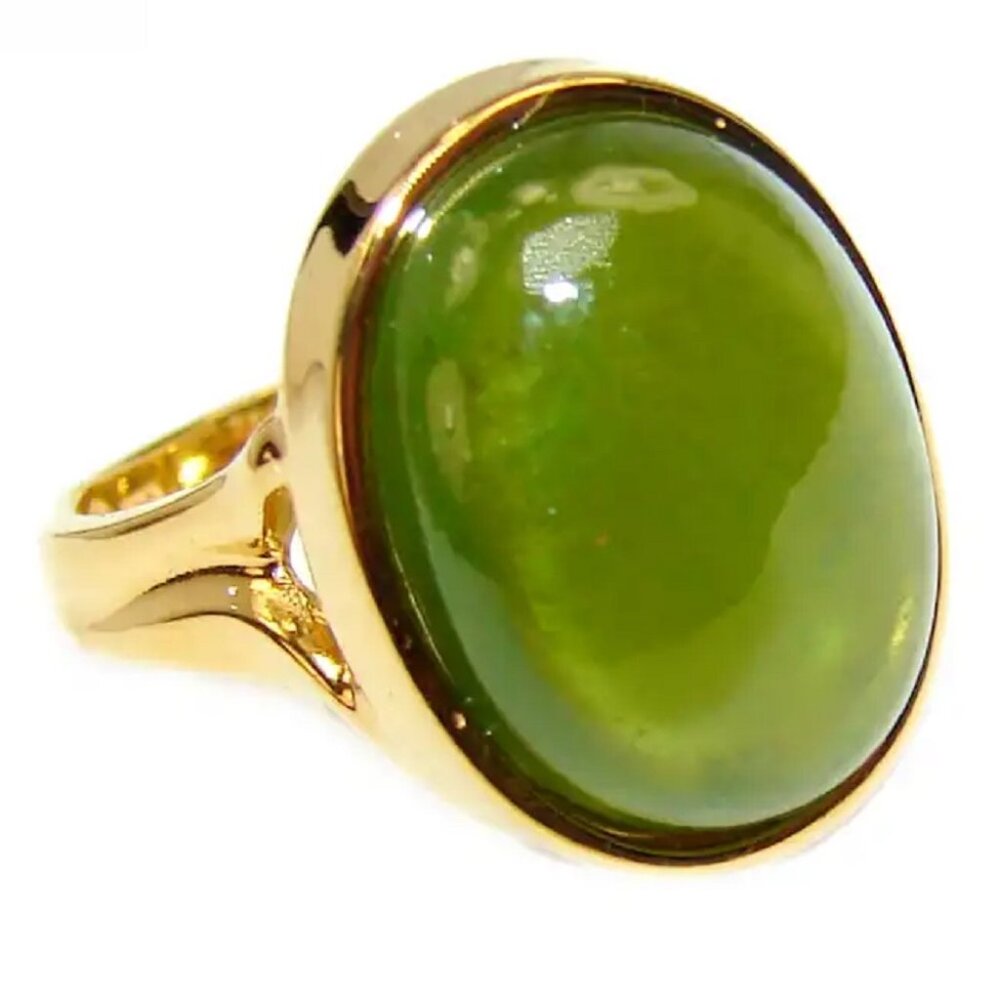 Authentic Green Tourmaline 925 Sterling Silver handcrafted ring